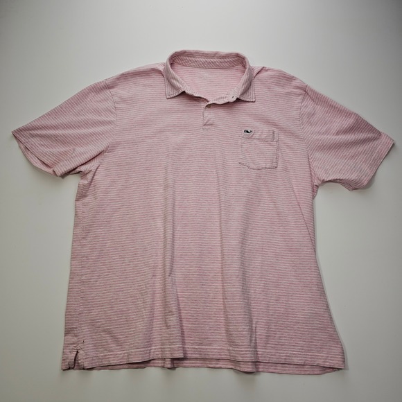 Vineyard Vines Other - Vineyard Vines Mens XXL Pink Striped Pima Cotton Classic Fit Pocket Polo Shirt